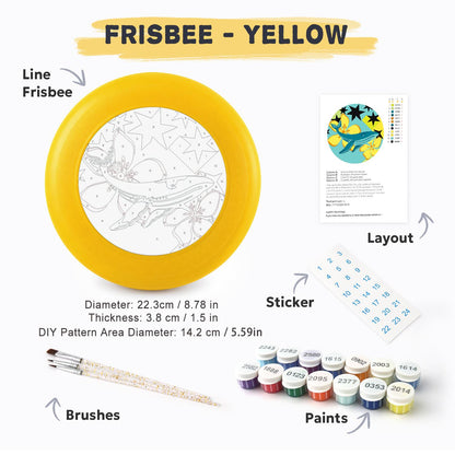 Whale and Yellow Flowers (Paint by Numbers Flying Disc)