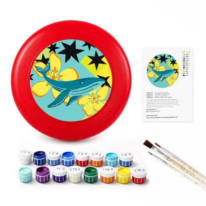 Whale and Yellow Flowers (Paint by Numbers Flying Disc)