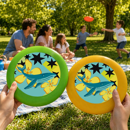Whale and Yellow Flowers (Paint by Numbers Flying Disc)