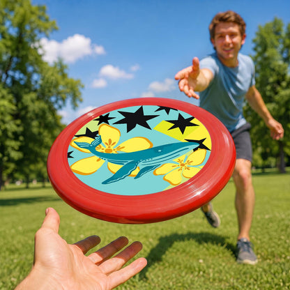Whale and Yellow Flowers (Paint by Numbers Flying Disc)