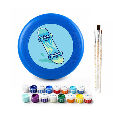 Blue Skateboard (Paint by Numbers Flying Disc)