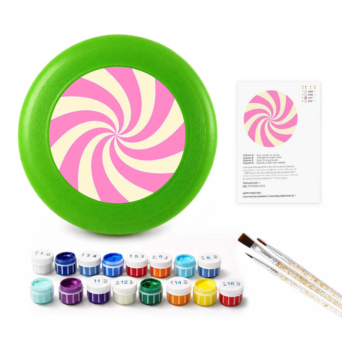 Pink Candy Spiral (Paint by Numbers Flying Disc)