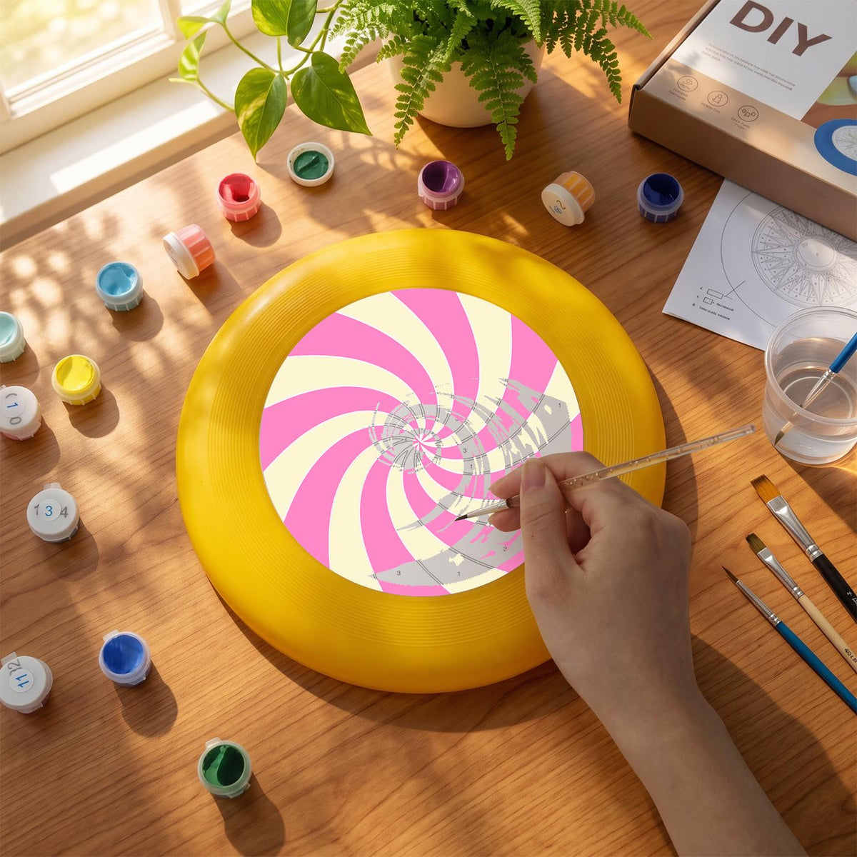 Pink Candy Spiral (Paint by Numbers Flying Disc)