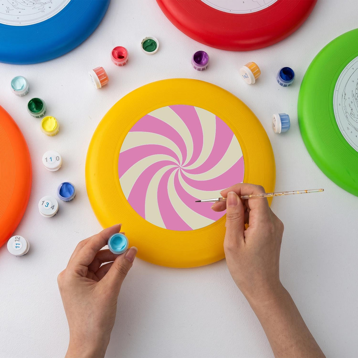 Pink Candy Spiral (Paint by Numbers Flying Disc)