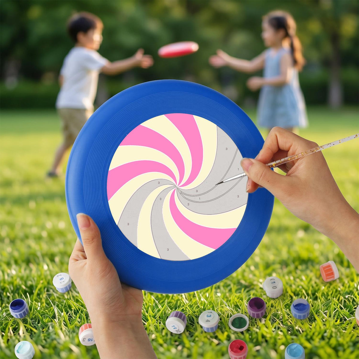 Pink Candy Spiral (Paint by Numbers Flying Disc)