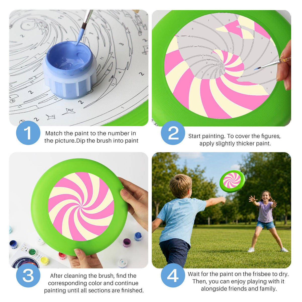 Pink Candy Spiral (Paint by Numbers Flying Disc)