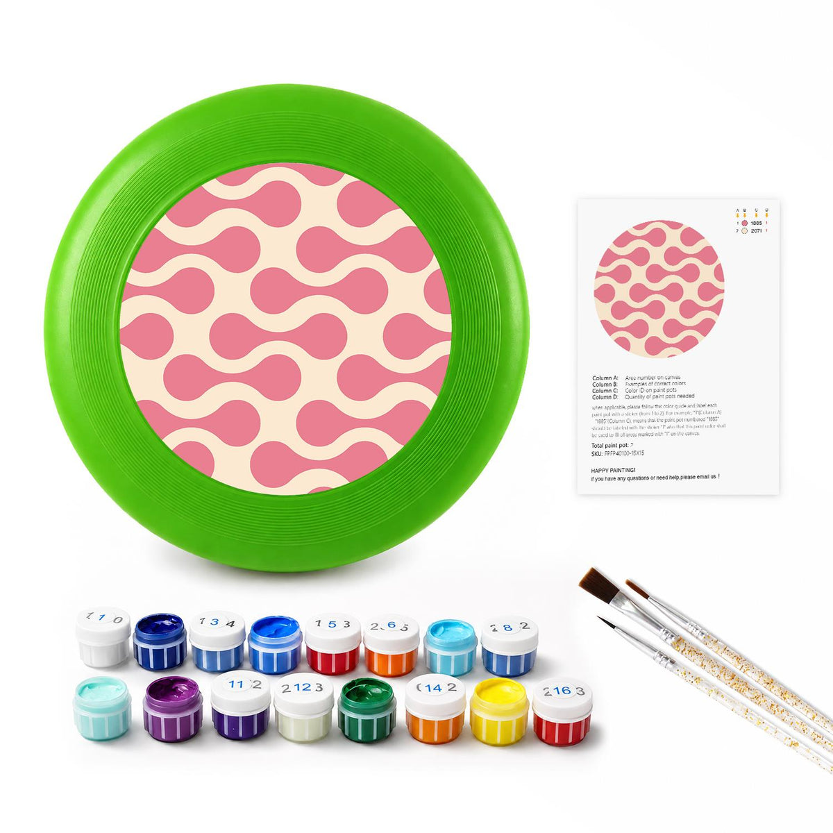 Pink Retro Loops (Paint by Numbers Flying Disc)