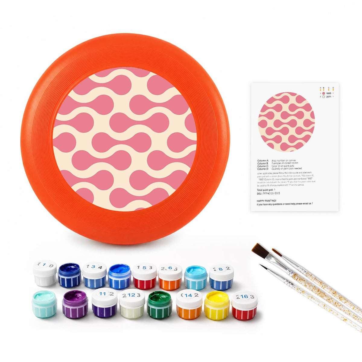 Pink Retro Loops (Paint by Numbers Flying Disc)