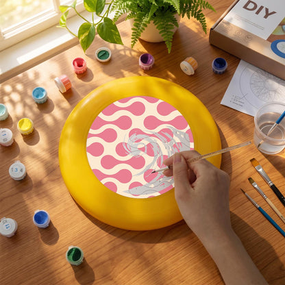 Pink Retro Loops (Paint by Numbers Flying Disc)