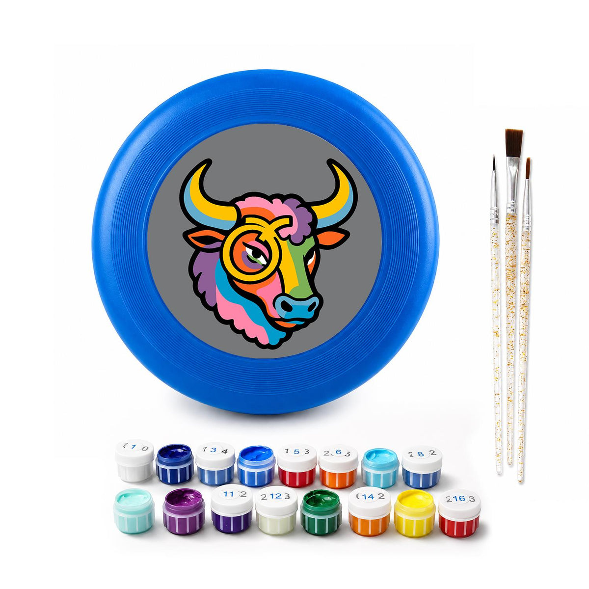 Colourful Bull (Paint by Numbers Flying Disc)