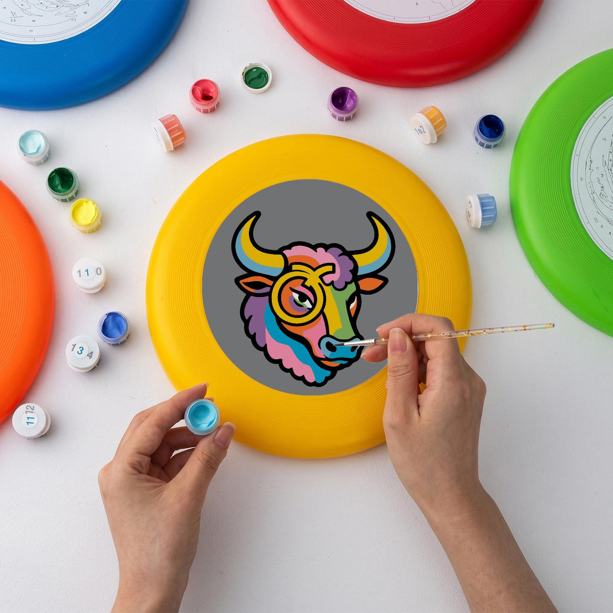Colourful Bull (Paint by Numbers Flying Disc)