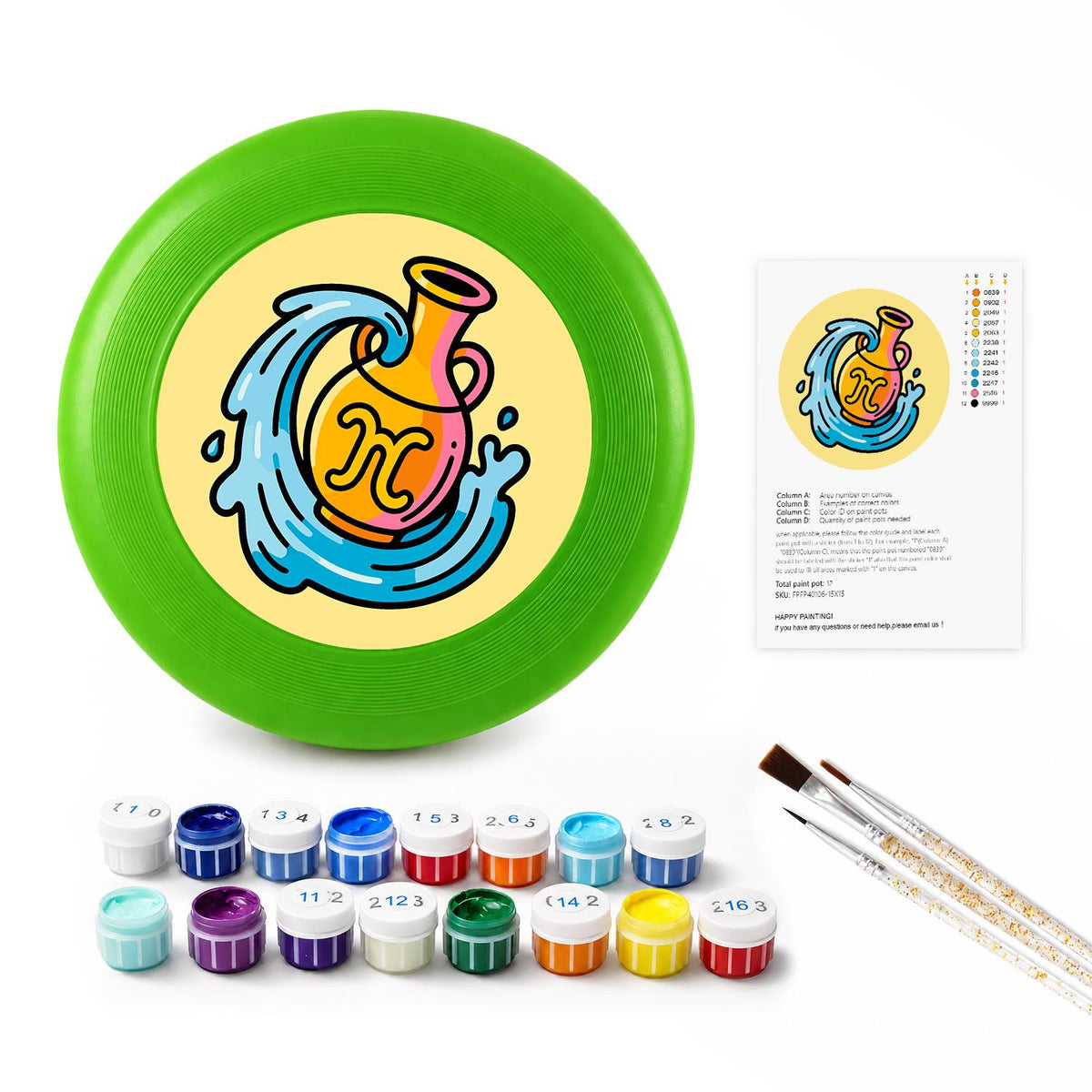 Golden Wave Swirl (Paint by Numbers Flying Disc)