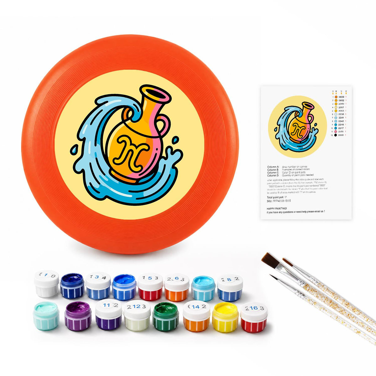 Golden Wave Swirl (Paint by Numbers Flying Disc)