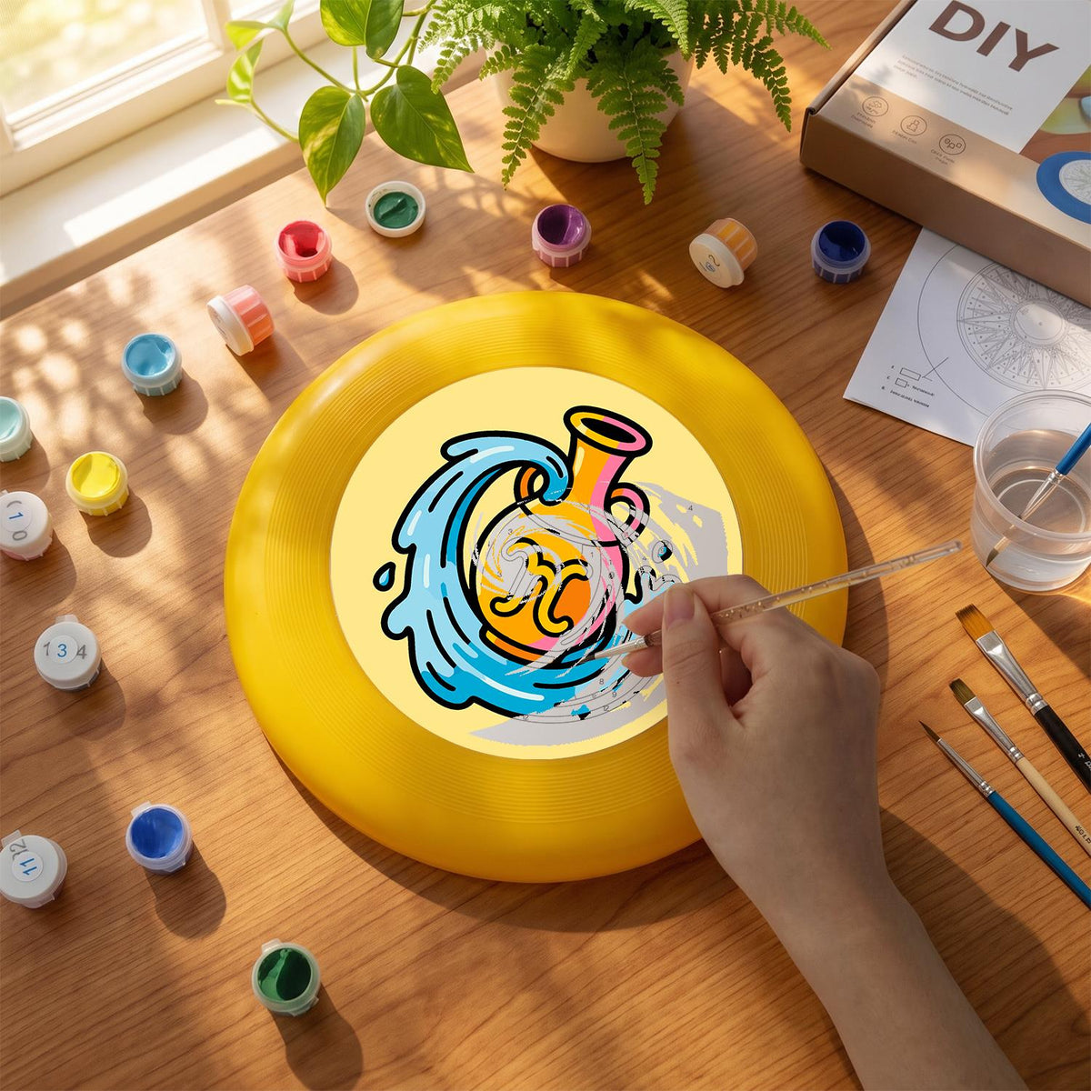 Golden Wave Swirl (Paint by Numbers Flying Disc)