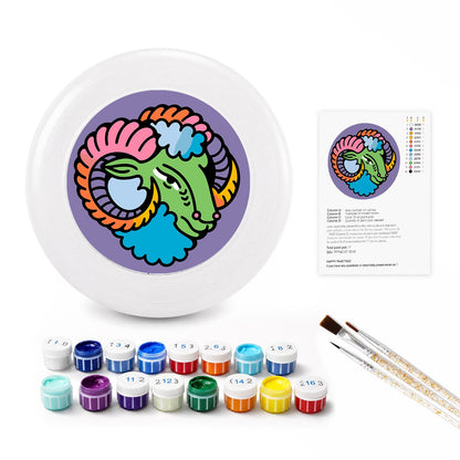 Pastel Curled Ram (Paint by Numbers Flying Disc)