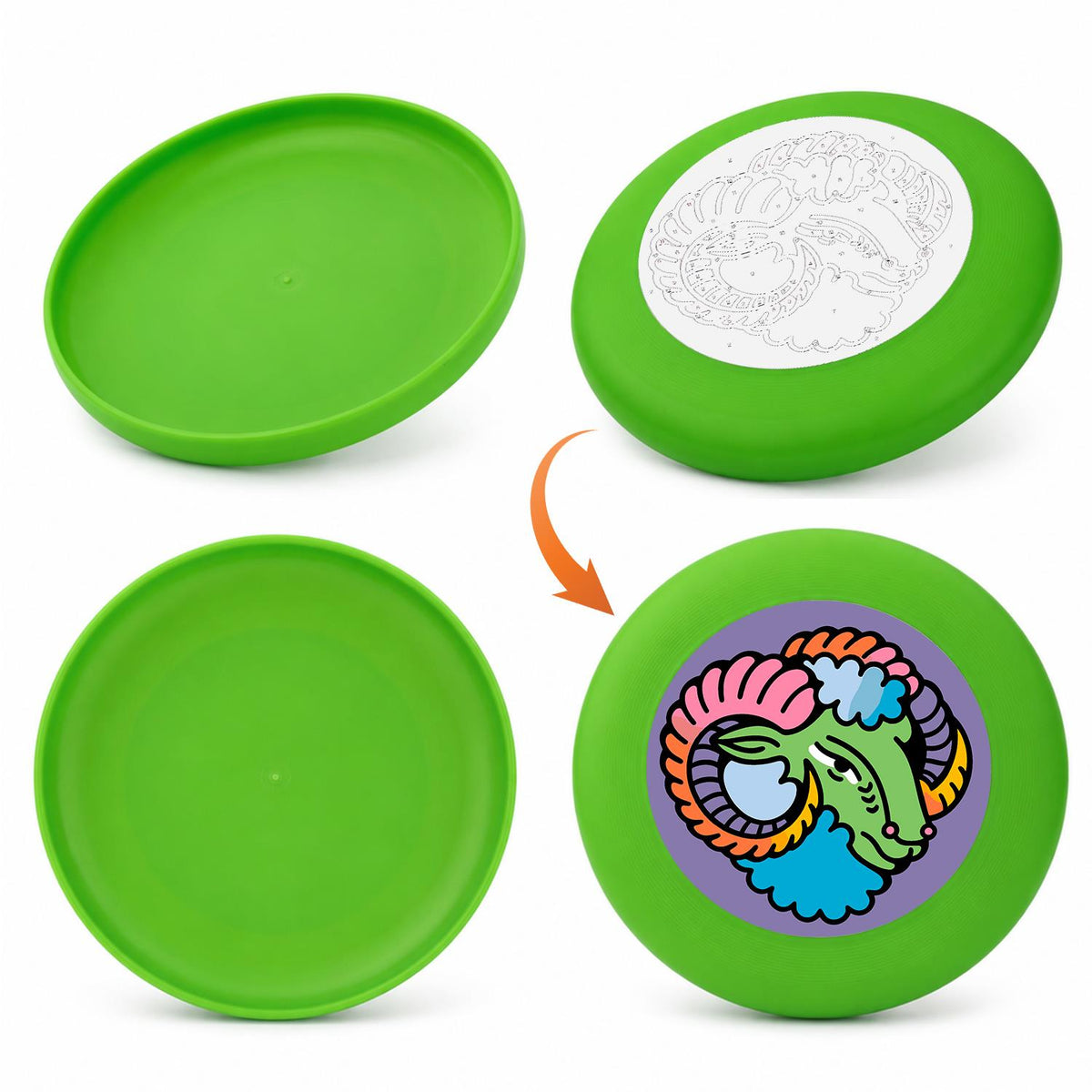 Pastel Curled Ram (Paint by Numbers Flying Disc)