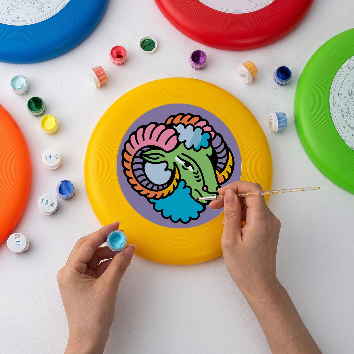 Pastel Curled Ram (Paint by Numbers Flying Disc)