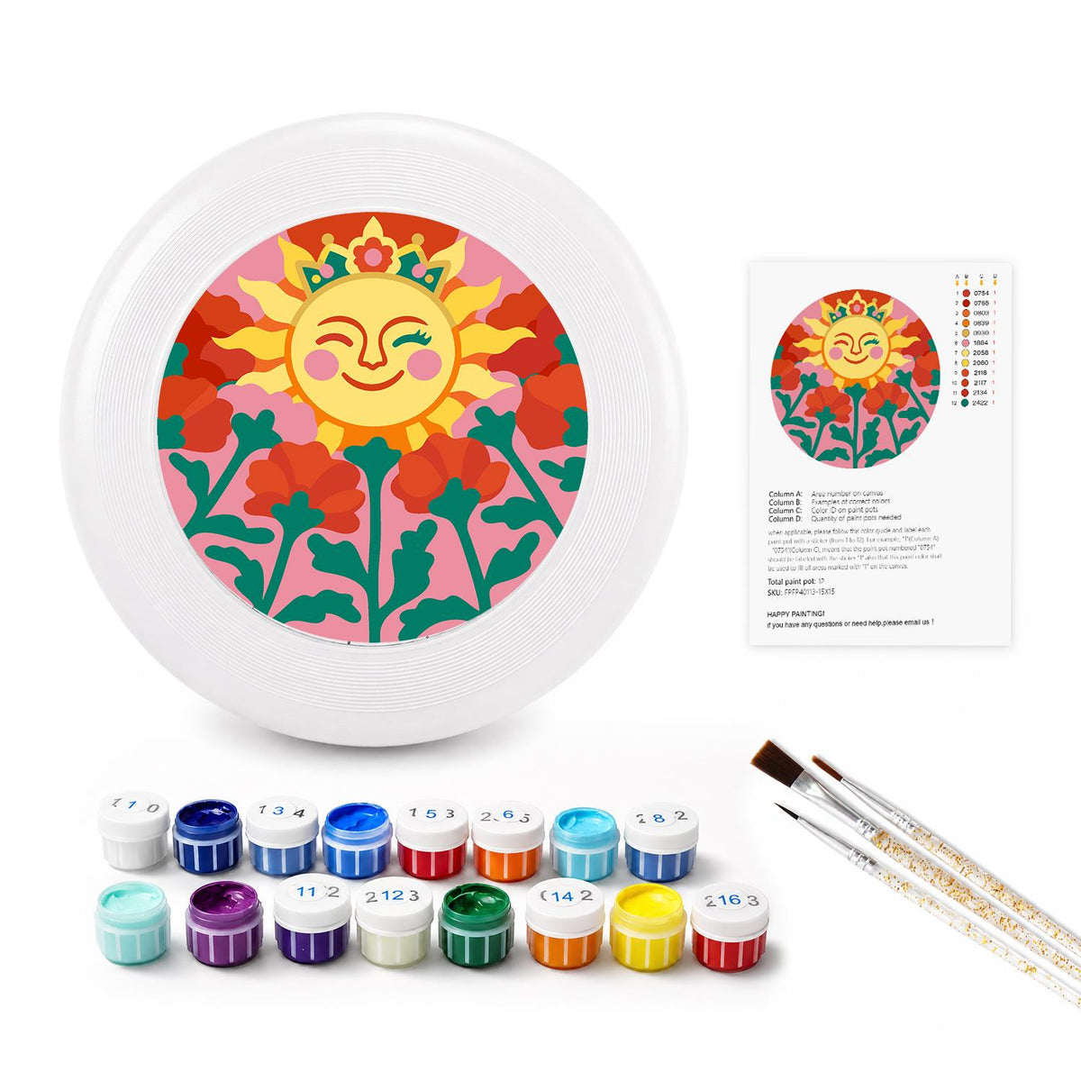 Sunflower Smile (Paint by Numbers Flying Disc)