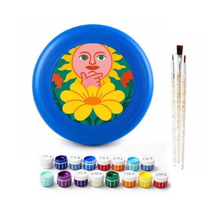 Orange Flower Face (Paint by Numbers Flying Disc)