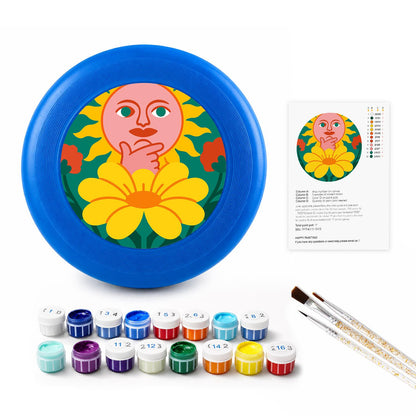 Orange Flower Face (Paint by Numbers Flying Disc)