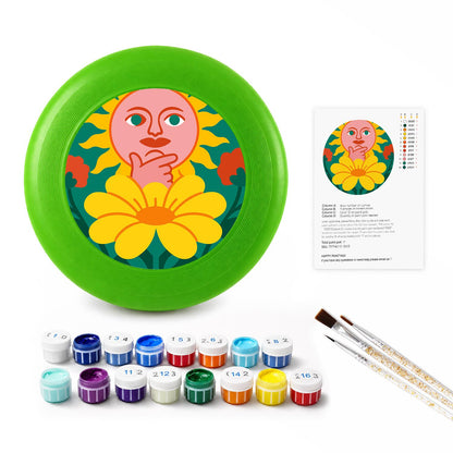 Orange Flower Face (Paint by Numbers Flying Disc)