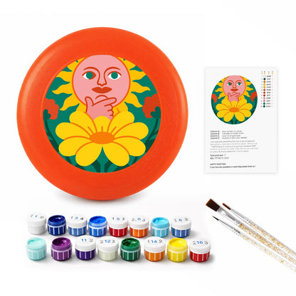 Orange Flower Face (Paint by Numbers Flying Disc)