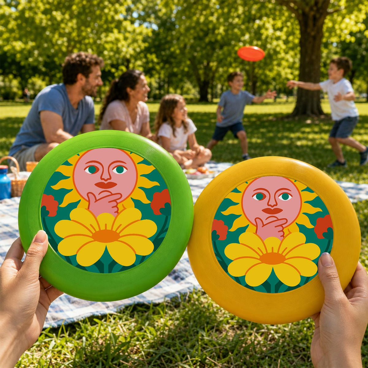 Orange Flower Face (Paint by Numbers Flying Disc)