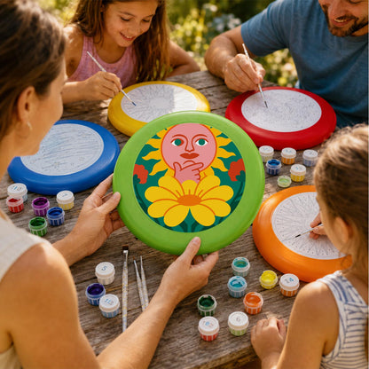Orange Flower Face (Paint by Numbers Flying Disc)