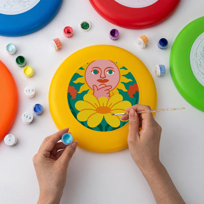 Orange Flower Face (Paint by Numbers Flying Disc)