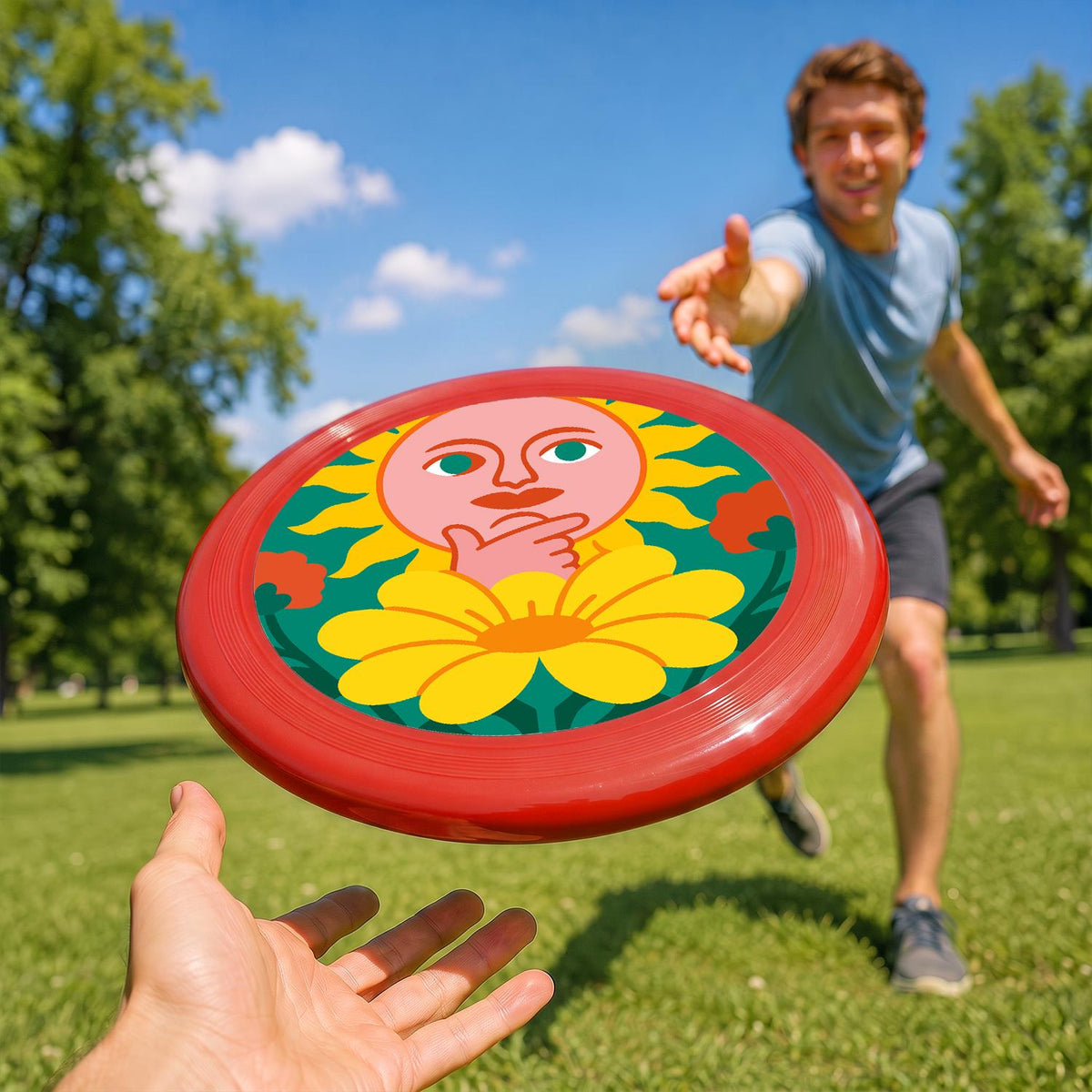 Orange Flower Face (Paint by Numbers Flying Disc)