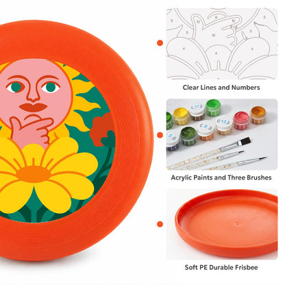 Orange Flower Face (Paint by Numbers Flying Disc)
