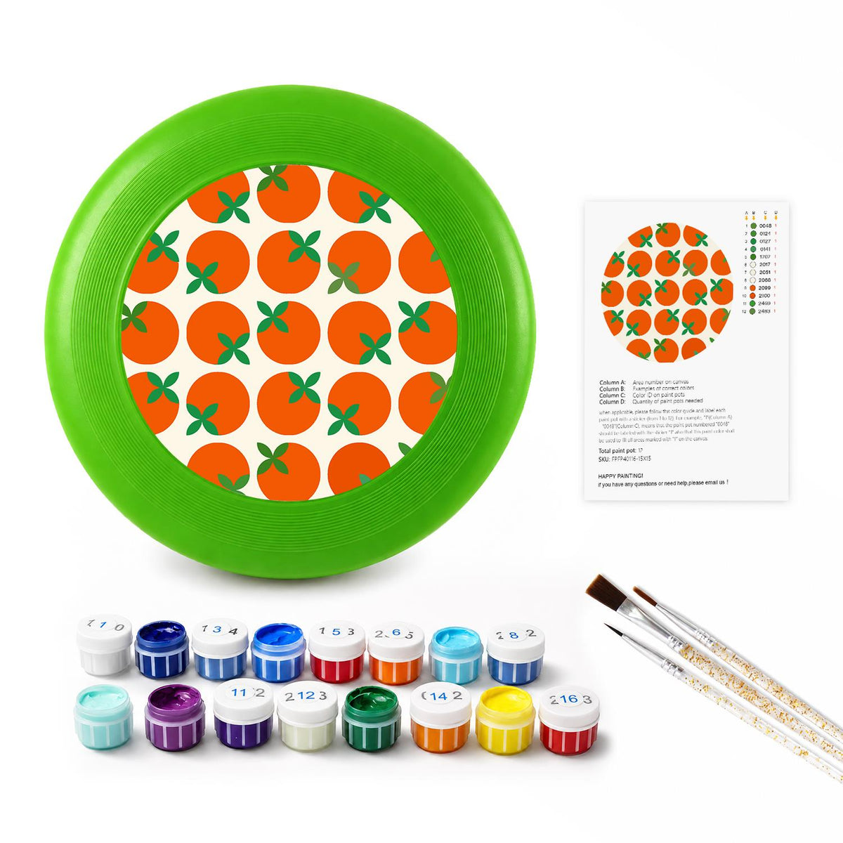Orange Grove Pattern (Paint by Numbers Flying Disc)
