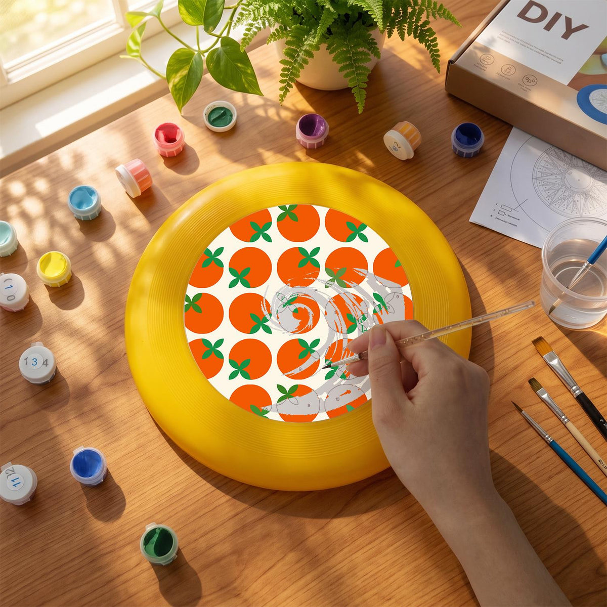 Orange Grove Pattern (Paint by Numbers Flying Disc)