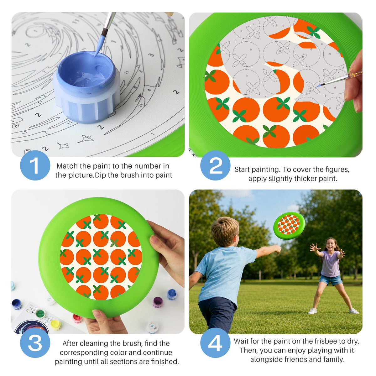 Orange Grove Pattern (Paint by Numbers Flying Disc)
