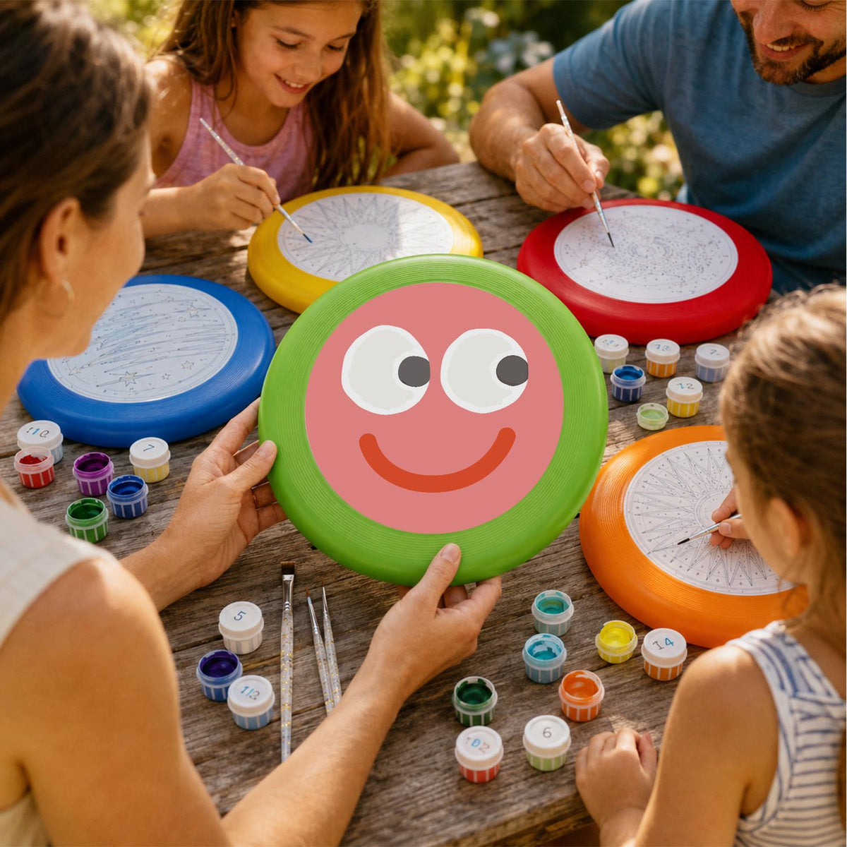 Pink Happy Face (Paint by Numbers Flying Disc)
