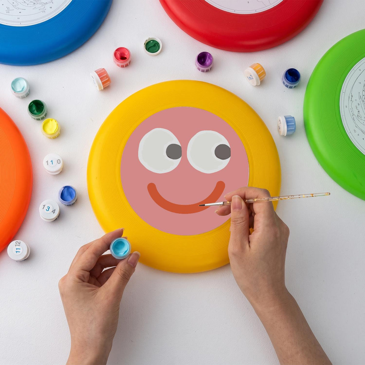 Pink Happy Face (Paint by Numbers Flying Disc)