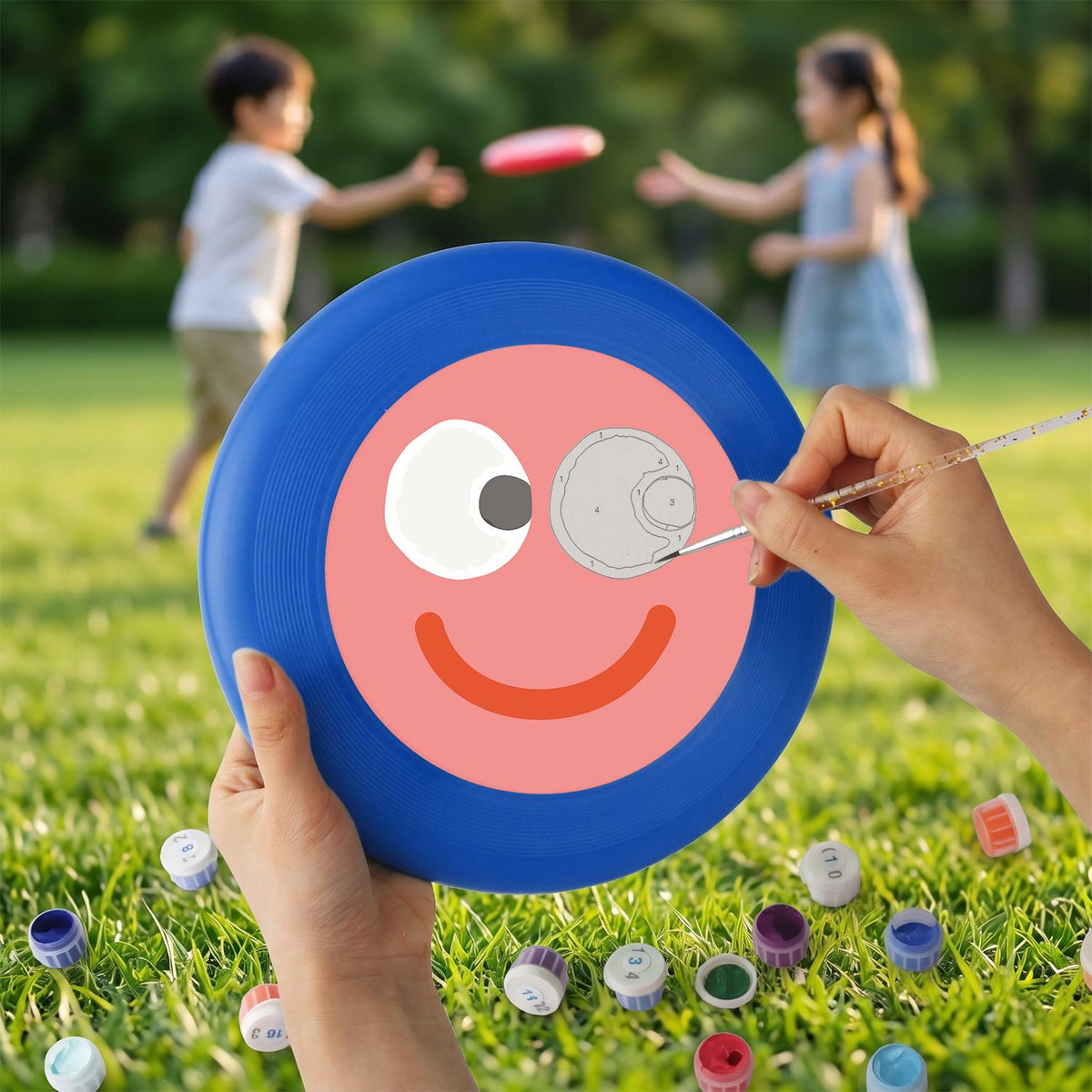 Pink Happy Face (Paint by Numbers Flying Disc)