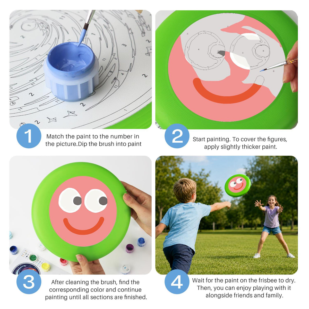 Pink Happy Face (Paint by Numbers Flying Disc)