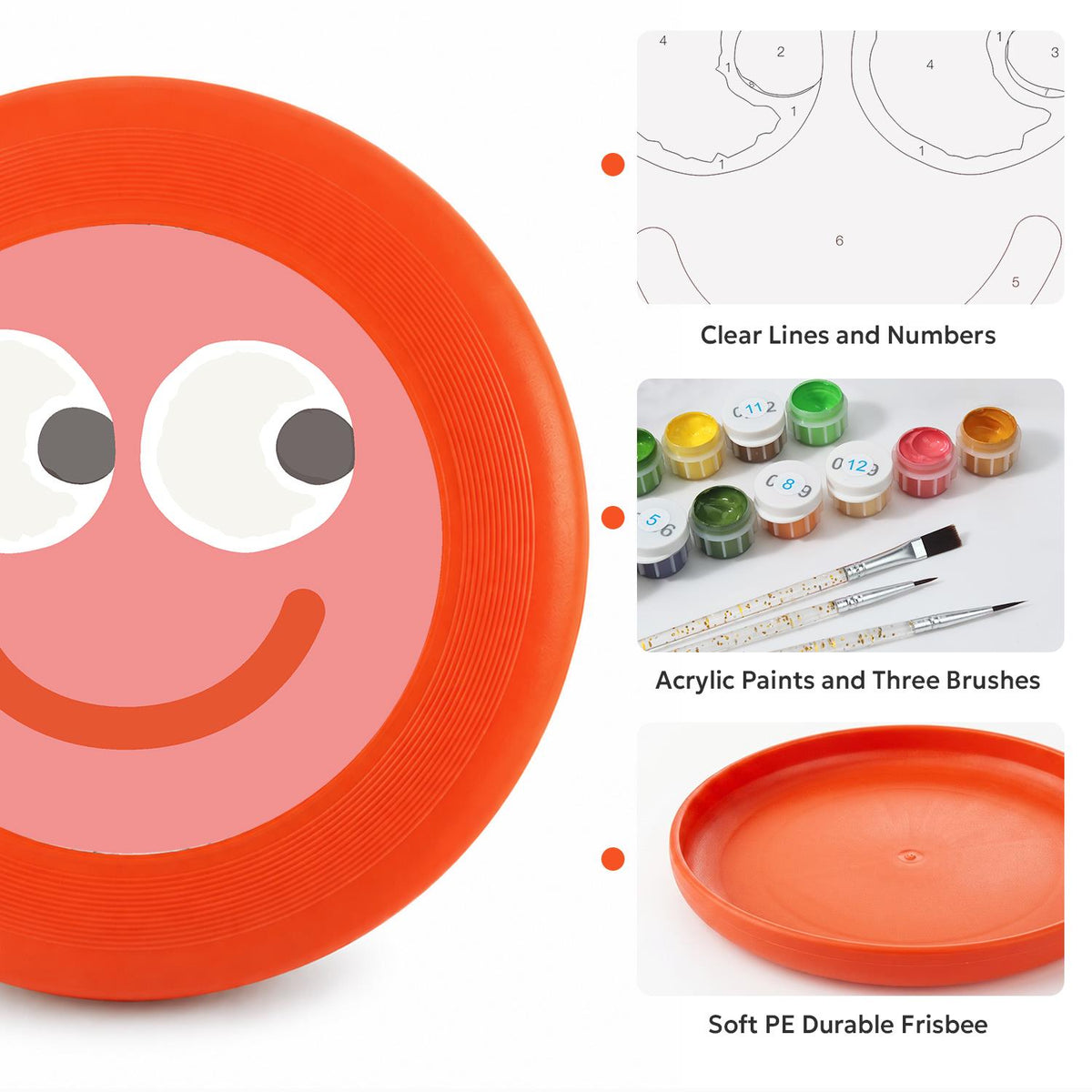Pink Happy Face (Paint by Numbers Flying Disc)