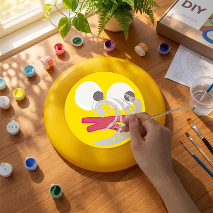 Yellow Silly Face (Paint by Numbers Flying Disc)