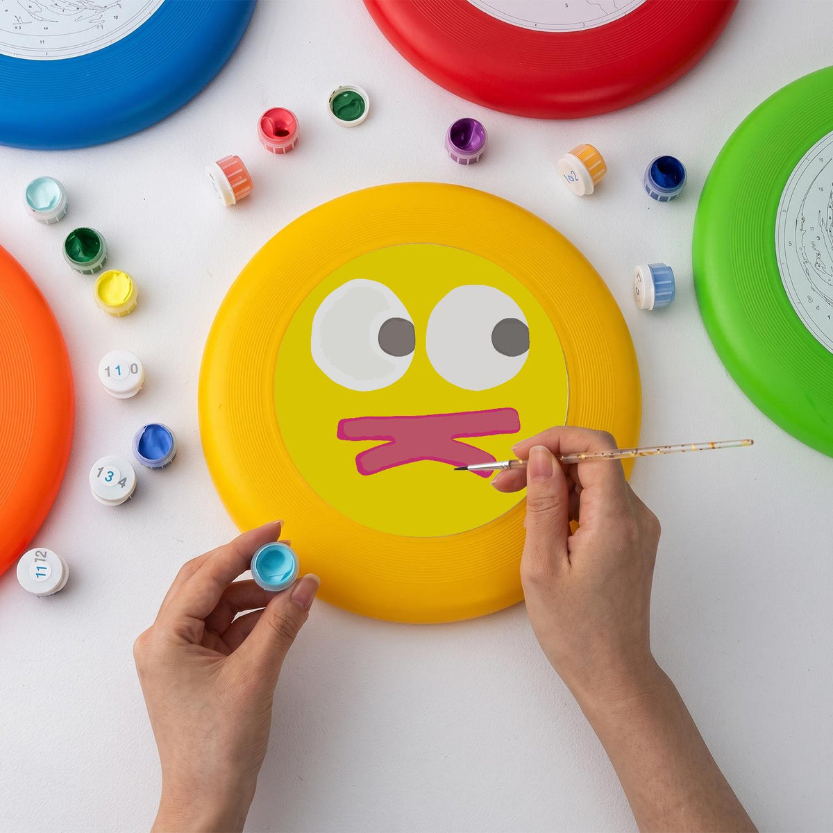Yellow Silly Face (Paint by Numbers Flying Disc)