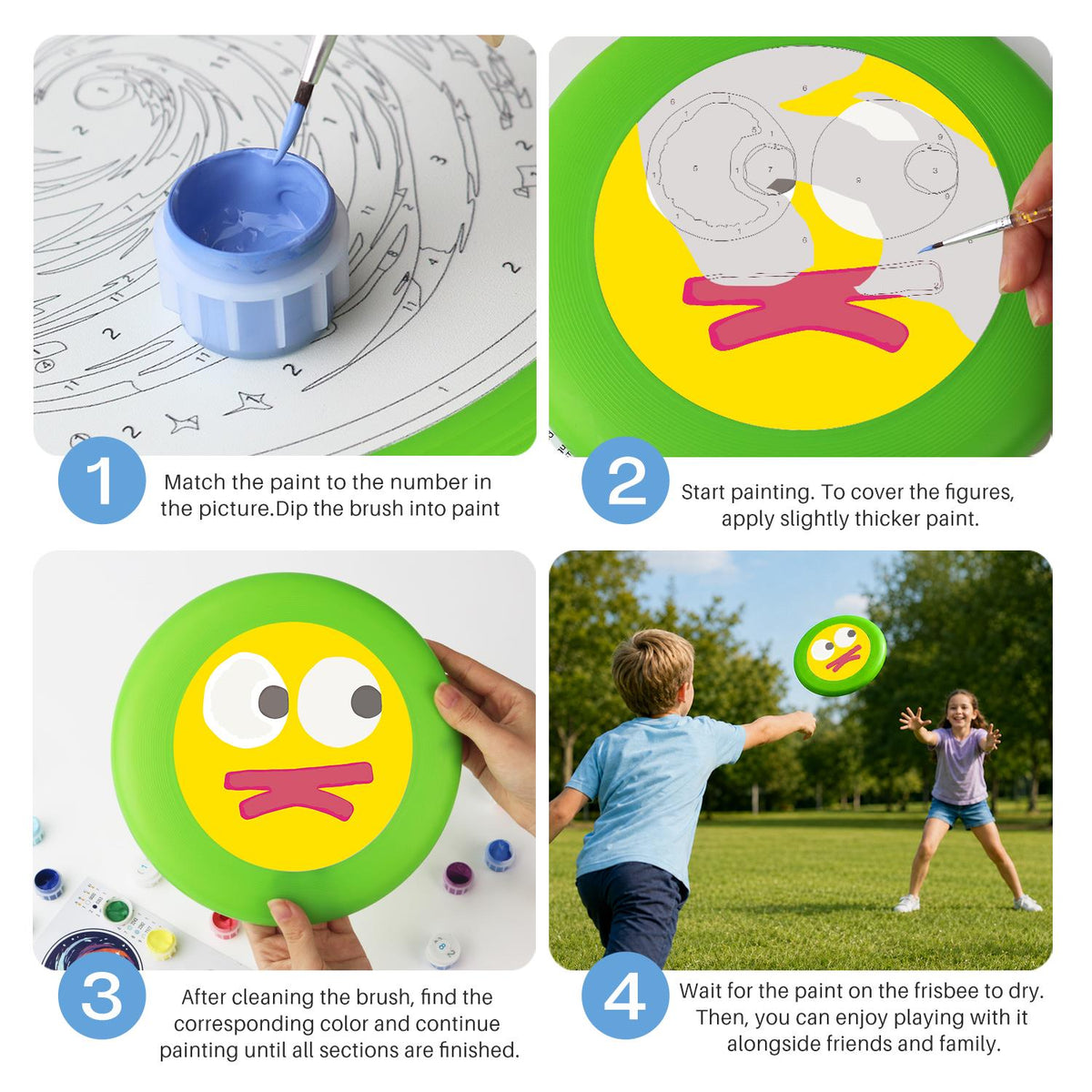 Yellow Silly Face (Paint by Numbers Flying Disc)