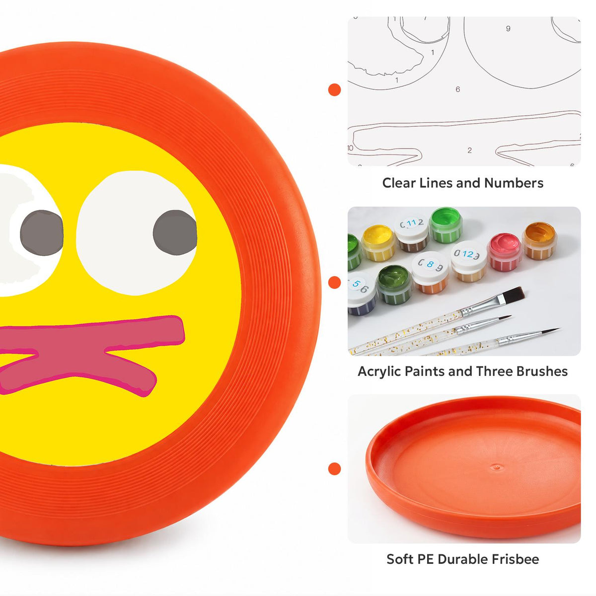 Yellow Silly Face (Paint by Numbers Flying Disc)