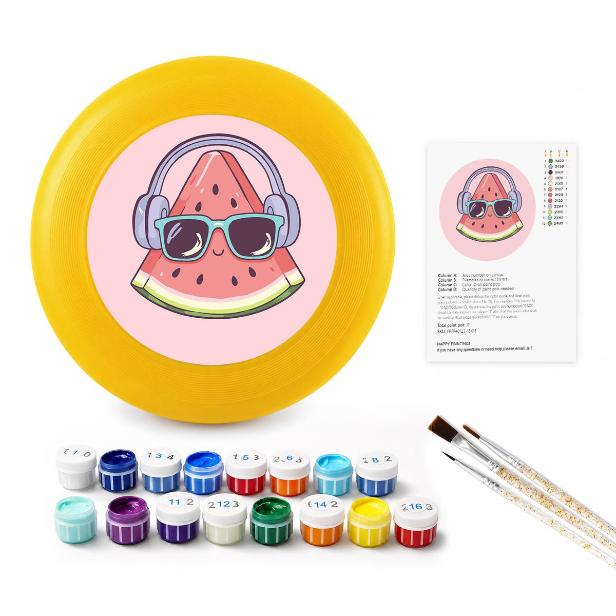Cool Watermelon (Paint by Numbers Flying Disc)