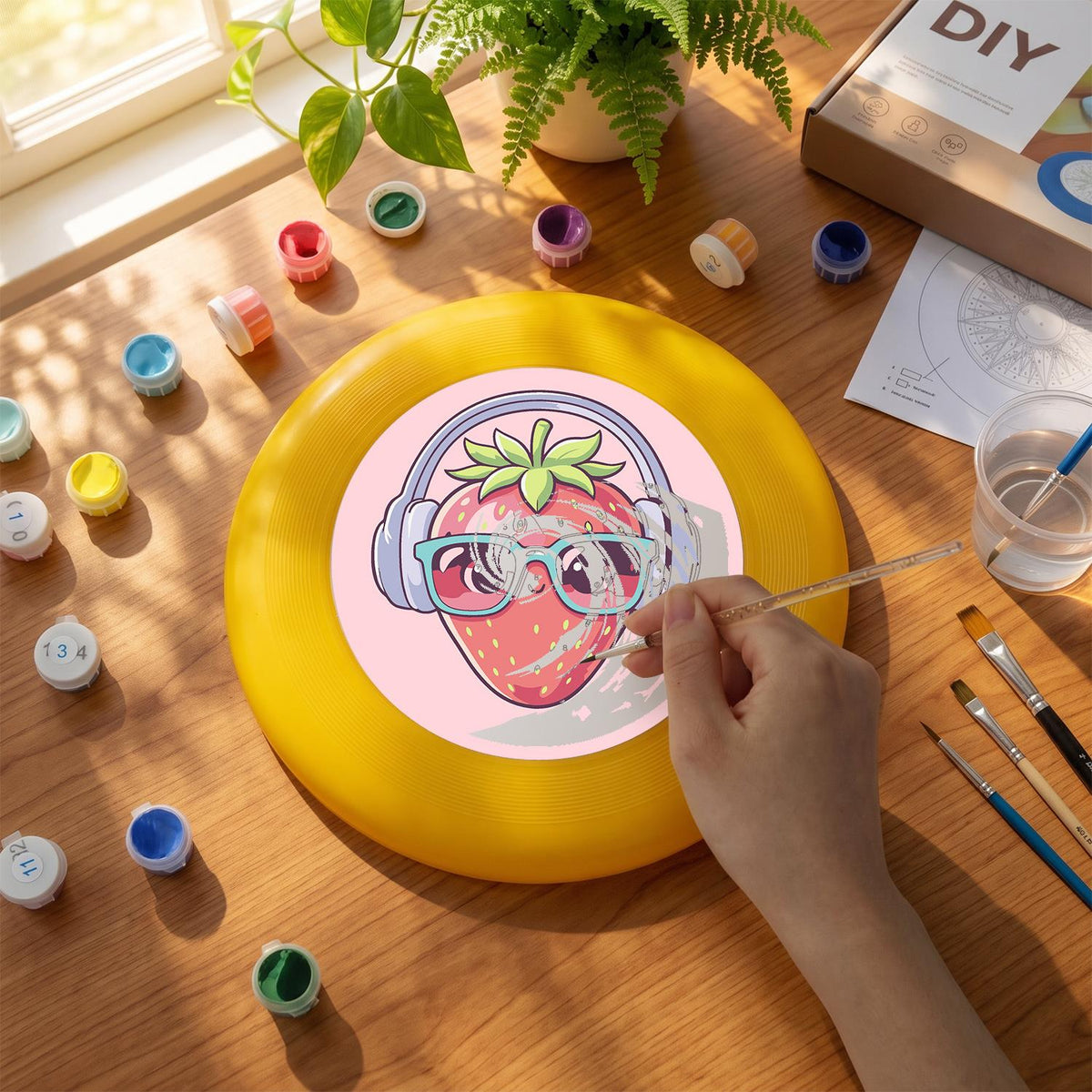 Strawberry in Headphones (Paint by Numbers Flying Disc)
