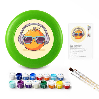 Orange in Headphones (Paint by Numbers Flying Disc)