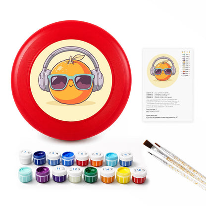 Orange in Headphones (Paint by Numbers Flying Disc)