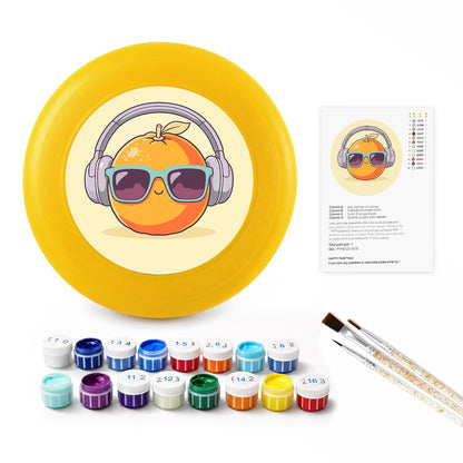 Orange in Headphones (Paint by Numbers Flying Disc)