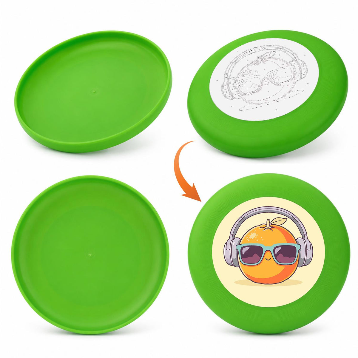 Orange in Headphones (Paint by Numbers Flying Disc)