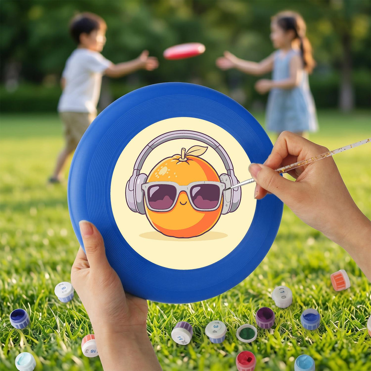 Orange in Headphones (Paint by Numbers Flying Disc)
